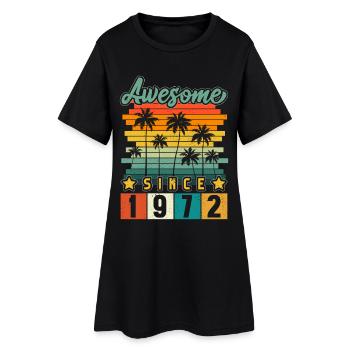 1972 Anniversaire Né Année de naissance millésime - Robe T-shirt Femme - noir - Devant