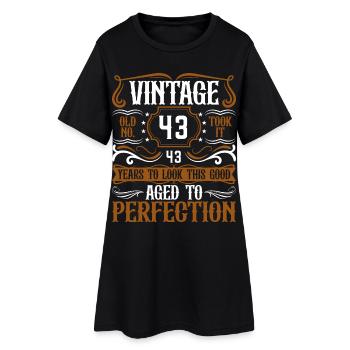 43e anniversaire Vintage Rétro - Robe T-shirt Femme - noir - Devant