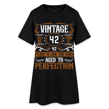 42e anniversaire Vintage Rétro - Robe T-shirt Femme - noir - Devant