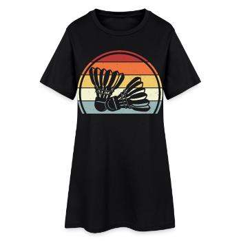 Badminton - Frauen T-Shirt-Kleid - Schwarz - Vorne
