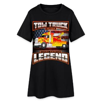 TOW TRUCK DRIVER USA - Frauen T-Shirt-Kleid - Schwarz - Vorne