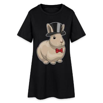 Hase Bräutigam Zylinder Hochzeit - Frauen T-Shirt-Kleid - Schwarz - Vorne