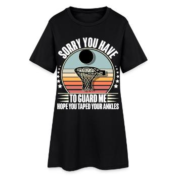 Basketball Basketballer - Frauen T-Shirt-Kleid - Schwarz - Vorne