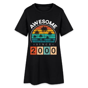 2000 Born Birthday Year of birth Vintage - Women’s T-Shirt Dress - black - Front