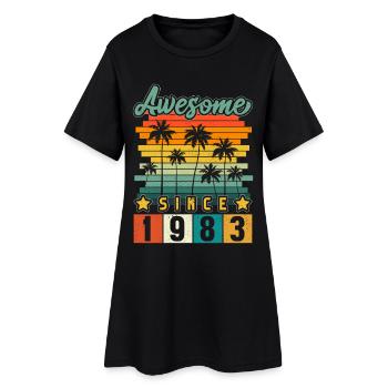 1983 Anniversaire Né Année de naissance millésime - Robe T-shirt Femme - noir - Devant