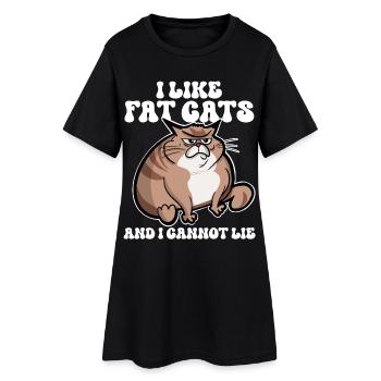 Gros chat - Robe T-shirt Femme - noir - Devant