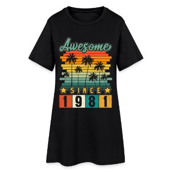 1981 Anniversaire Naissance Année de naissance millésime - Robe T-shirt Femme - noir - Devant