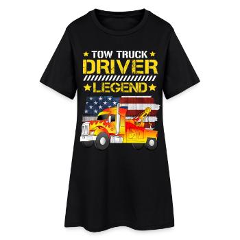 Légende du conducteur de dépanneuse - Robe T-shirt Femme - noir - Devant