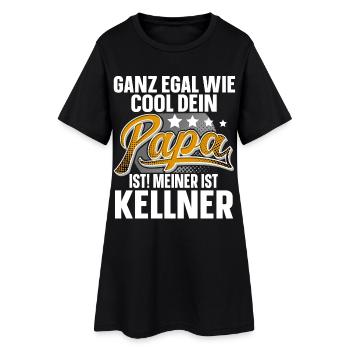 Kellner Papa Vater Vatertag Cooler Papa - Frauen T-Shirt-Kleid - Schwarz - Vorne
