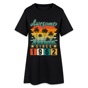1962 Geboren Geburtstag Geburtsjahr Vintage - Frauen T-Shirt-Kleid - Schwarz - Vorne