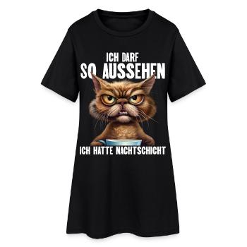 Ich Darf So Aussehen Ich Hatte Nachtschicht - Frauen T-Shirt-Kleid - Schwarz - Vorne