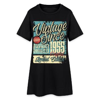 1955 Anniversaire vintage rétro légende - Robe T-shirt Femme - noir - Devant