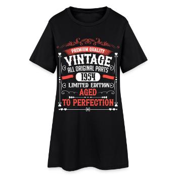 1954 Geburtsjahr Geboren Geburtstag Vintage - Frauen T-Shirt-Kleid - Schwarz - Vorne