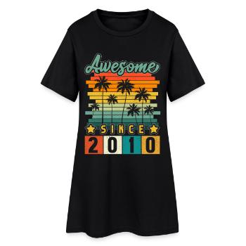 2010 Né Anniversaire Année de naissance Millésime - Robe T-shirt Femme - noir - Devant