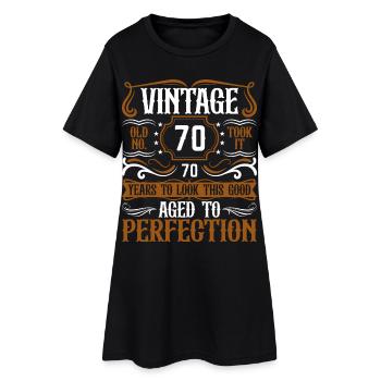 70e anniversaire Vintage Rétro - Robe T-shirt Femme - noir - Devant