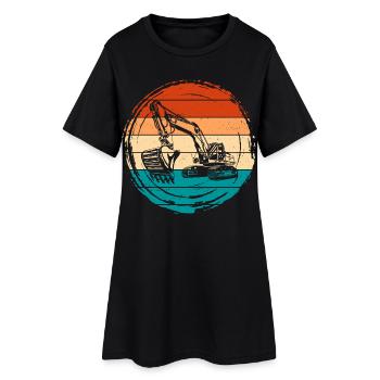 Excavatrice - Robe T-shirt Femme - noir - Devant