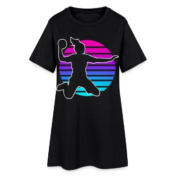 Handball Handball Joueur de handball féminin - Robe T-shirt Femme - noir - Devant