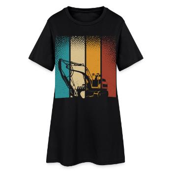 Excavatrice - Robe T-shirt Femme - noir - Devant