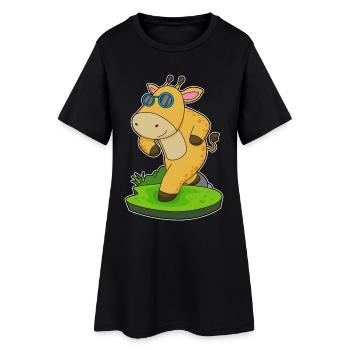 Jogging Girafe Jogging Sport - Robe T-shirt Femme - noir - Devant