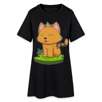 Couronne de chat - Robe T-shirt Femme - noir - Devant