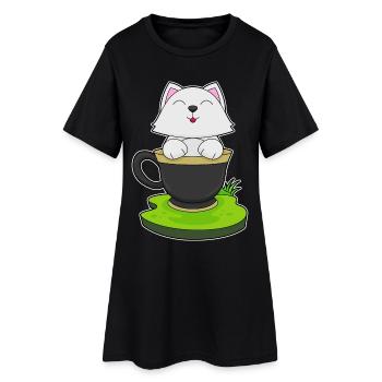 Coupe Cat - Robe T-shirt Femme - noir - Devant
