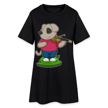 Chien Musicien Musique de violon - Robe T-shirt Femme - noir - Devant