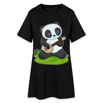 Panda Musicien Guitare Musique - Robe T-shirt Femme - noir - Devant