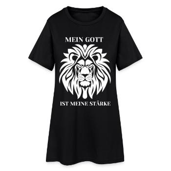 Mein Gott ist meine Stärke Löwe - Frauen T-Shirt-Kleid - Schwarz - Vorne
