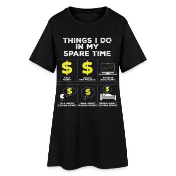 Choses dans mon temps libre Cadeau d’actions d’investisseur - Robe T-shirt Femme - noir - Devant
