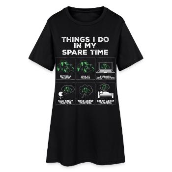 Choses dans mon temps libre tracteur agriculteur agriculteur - Robe T-shirt Femme - noir - Devant