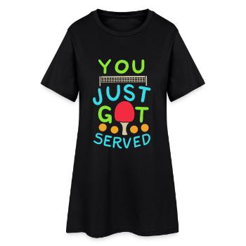 Blague sur le tennis de table - Robe T-shirt Femme - noir - Devant