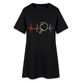 Battement de cœur de joueur de tennis de table - Robe T-shirt Femme - noir - Devant
