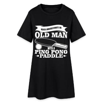 Old table tennis player - Women’s T-Shirt Dress - black - Front