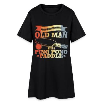Joueur de tennis de table vieil homme - Robe T-shirt Femme - noir - Devant