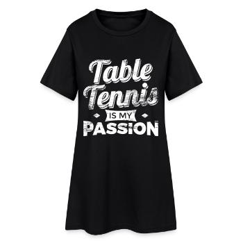 Drôle de joueur de tennis de table disant - Robe T-shirt Femme - noir - Devant
