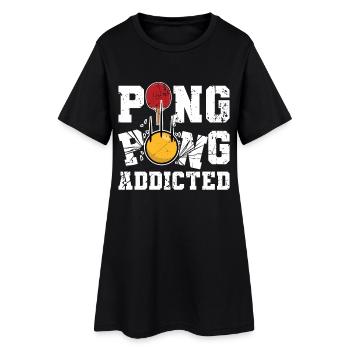 Drôle de dicton de ping-pong - Robe T-shirt Femme - noir - Devant