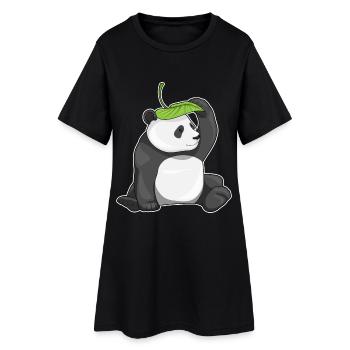 Panda Leaf - Robe T-shirt Femme - noir - Devant