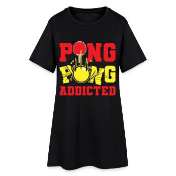 Blague sur le tennis de table - Robe T-shirt Femme - noir - Devant