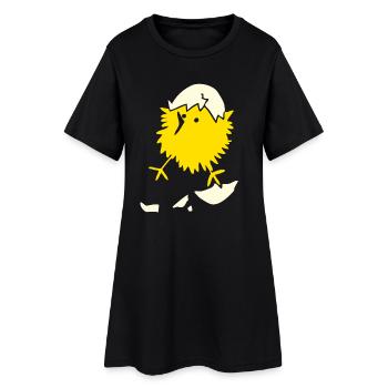 Poussin BIP Joyeuse Pâques Coquine Jaune Comique Drôle - Robe T-shirt Femme - noir - Devant