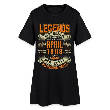 1998 Légende de l’anniversaire d’avril - Robe T-shirt Femme - noir - Devant