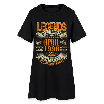 1996 April Birthday Legend - Women’s T-Shirt Dress - black - Front