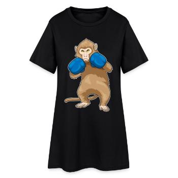 Monkey Boxer Gants de boxe Boxe Boxe - Robe T-shirt Femme - noir - Devant