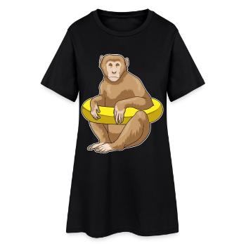 Été de la nage dans le ring de nage des singes - Robe T-shirt Femme - noir - Devant