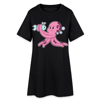 Octopus Fish - Women’s T-Shirt Dress - black - Front
