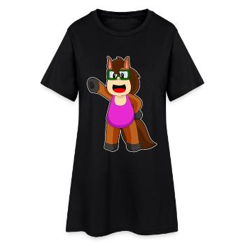 Maillot de bain de natation à cheval d’été - Robe T-shirt Femme - noir - Devant