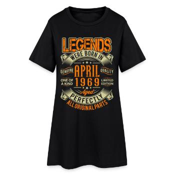 1969 April Birthday Legend - Women’s T-Shirt Dress - black - Front