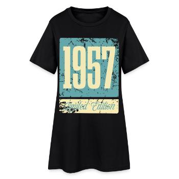 1957 Naissance Anniversaire Année de naissance - Robe T-shirt Femme - noir - Devant