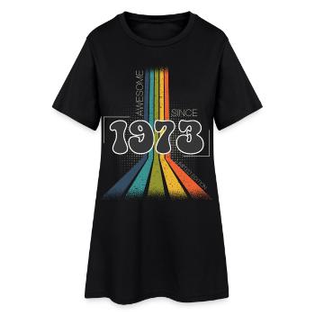 1973 Born birthday Groovy Vintage Retro - Women’s T-Shirt Dress - black - Front