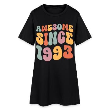 1993 Born birthday Groovy Vintage Retro - Women’s T-Shirt Dress - black - Front