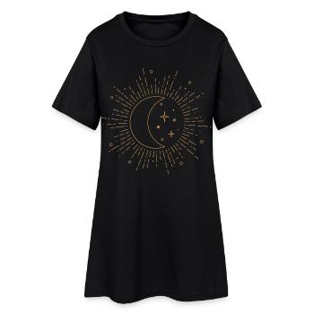Moon Starry Sky - Women’s T-Shirt Dress - black - Front